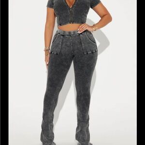 Fashion Nova Charcoal Ribbed Jumpsuit